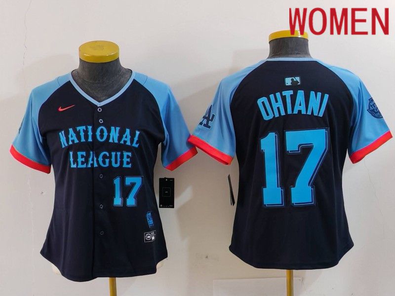Women Los Angeles Dodgers #17 Ohtani Blue All star 2024 Nike MLB Jersey style 8014->women mlb jersey->Women Jersey